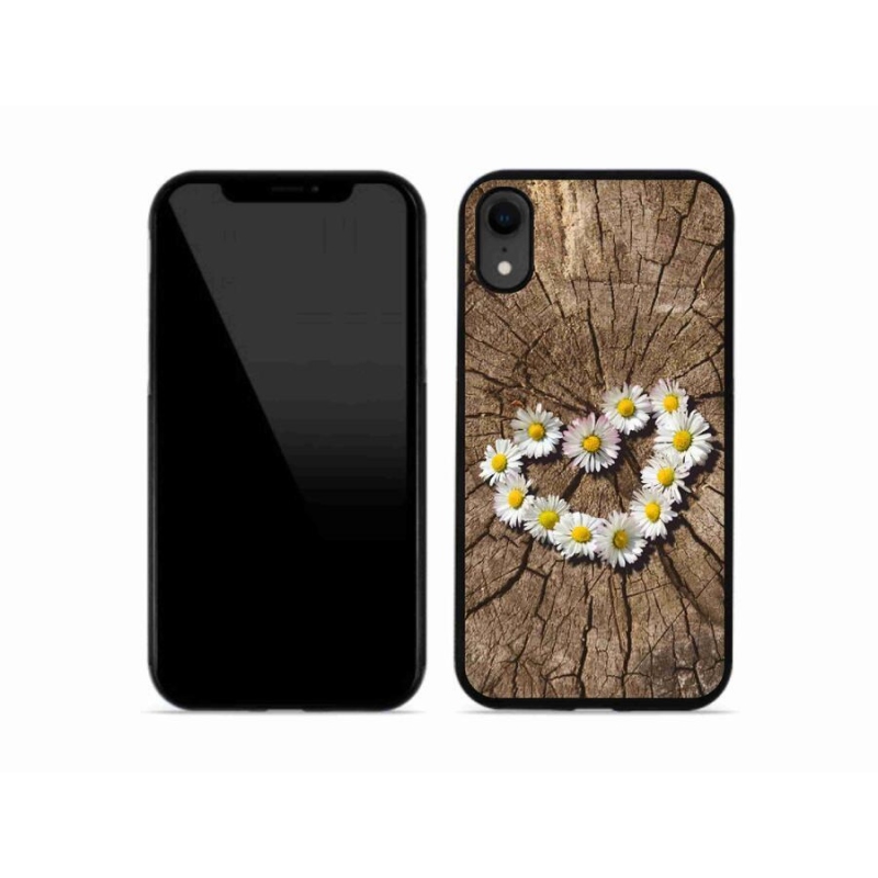 Gélový kryt mmCase na mobil iPhone XR - srdce z margaréty