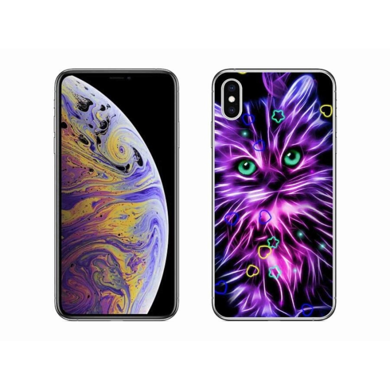 Gélový kryt mmCase na mobil iPhone XS Max - abstraktná mačka