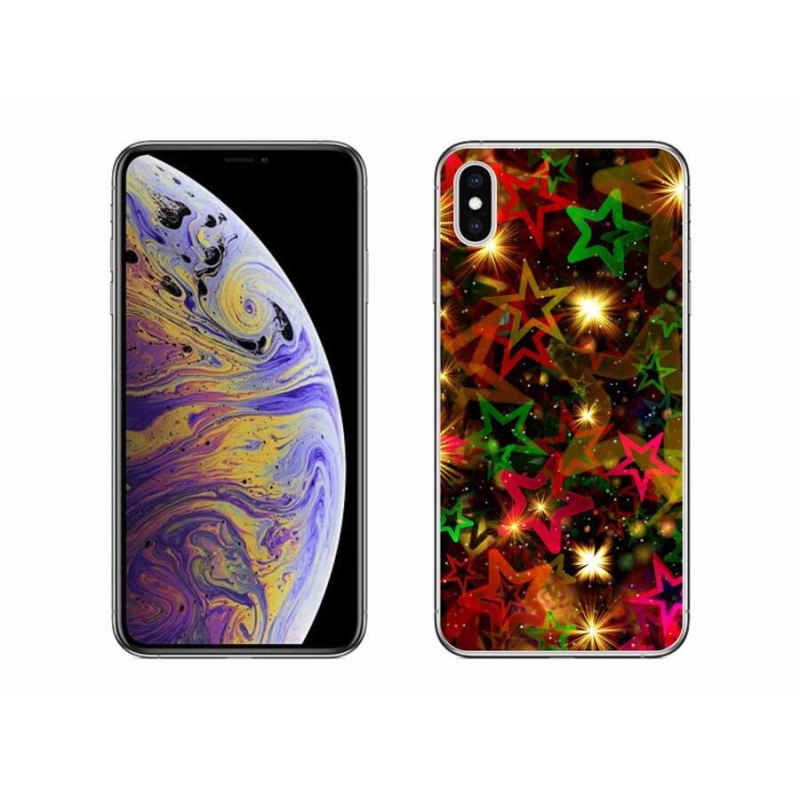 Gélový kryt mmCase na mobil iPhone XS Max - farebné hviezdičky