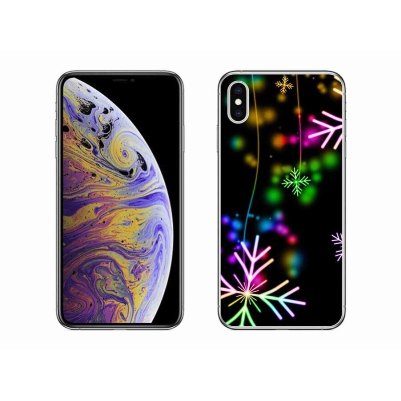 Gélový kryt mmCase na mobil iPhone XS Max - farebné vločky