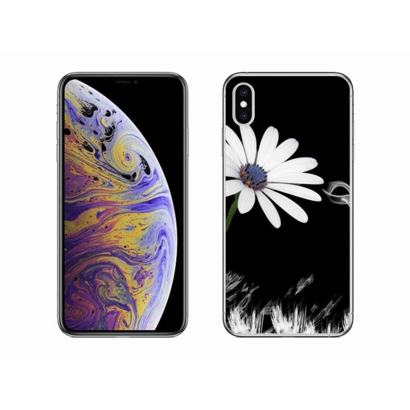 Gélový kryt mmCase na mobil iPhone XS Max - biela kvetina