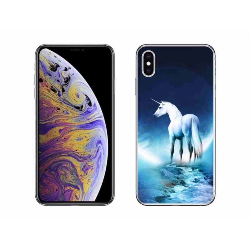 Gélový kryt mmCase na mobil iPhone XS Max - biely jednorožec