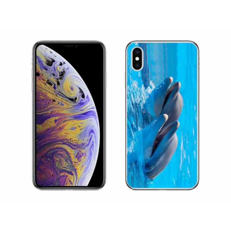 Gélový kryt mmCase na mobil iPhone XS Max - delfíny