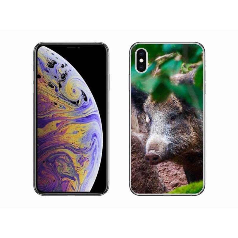 Gélový kryt mmCase na mobil iPhone XS Max - divoké prasa