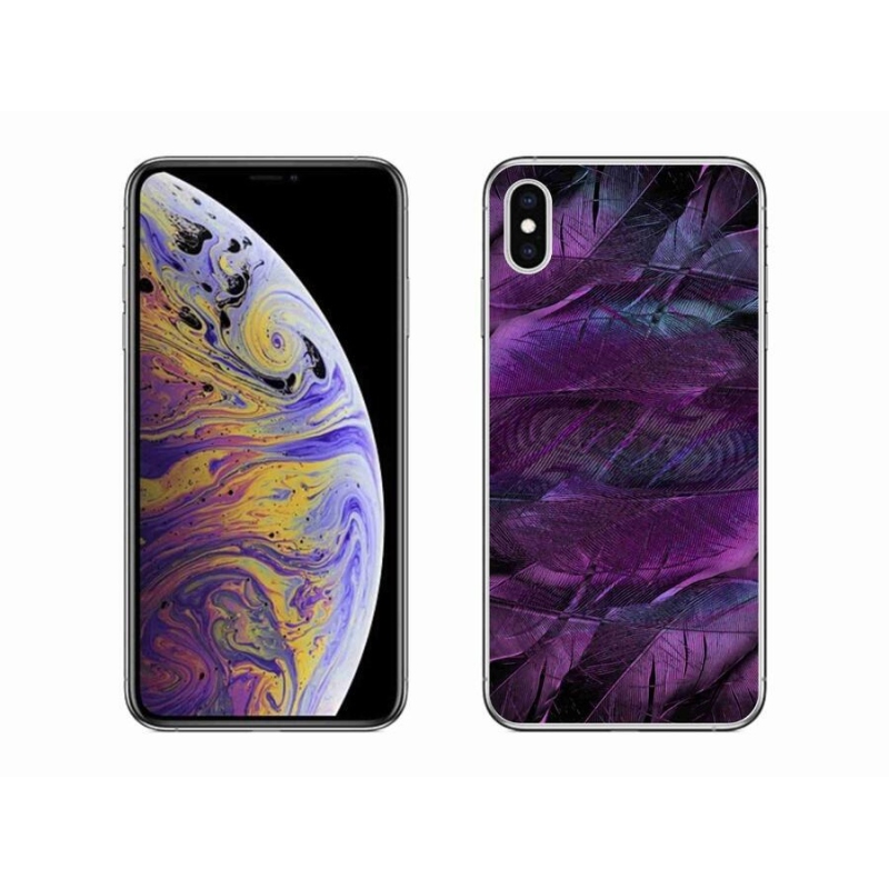 Gélový kryt mmCase na mobil iPhone XS Max - fialová pierka