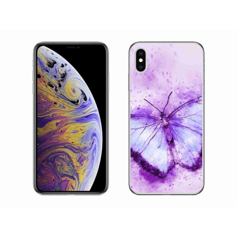 Gélový kryt mmCase na mobil iPhone XS Max - fialový motýľ