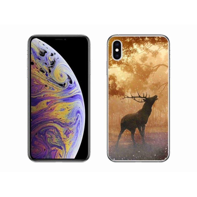 Gélový kryt mmCase na mobil iPhone XS Max - jeleň v ruji