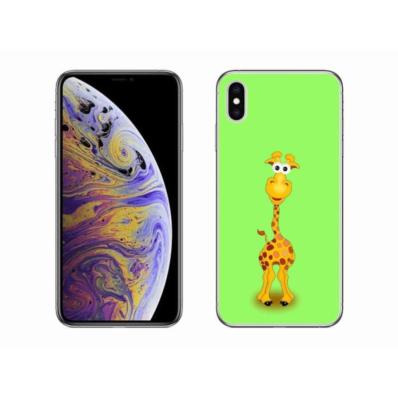 Gélový kryt mmCase na mobil iPhone XS Max - kreslená žirafa