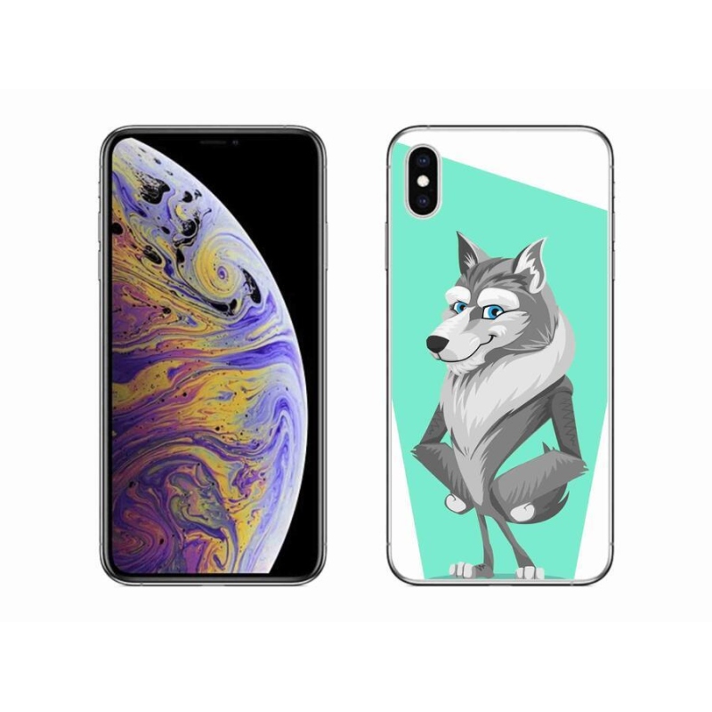 Gélový kryt mmCase na mobil iPhone XS Max - kreslený vlk