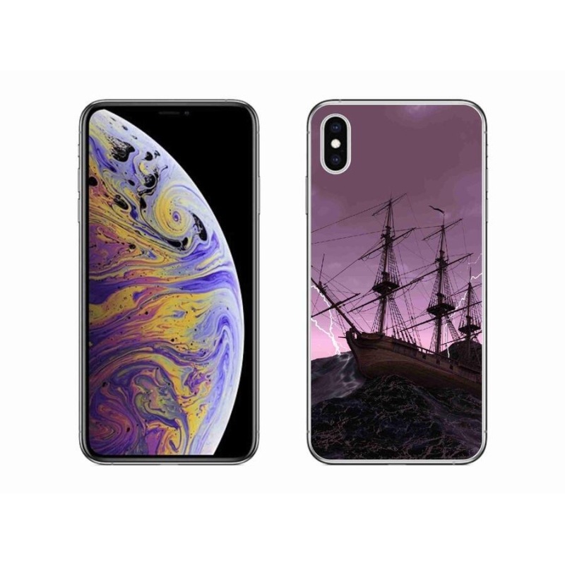 Gélový kryt mmCase na mobil iPhone XS Max - loď v búrke