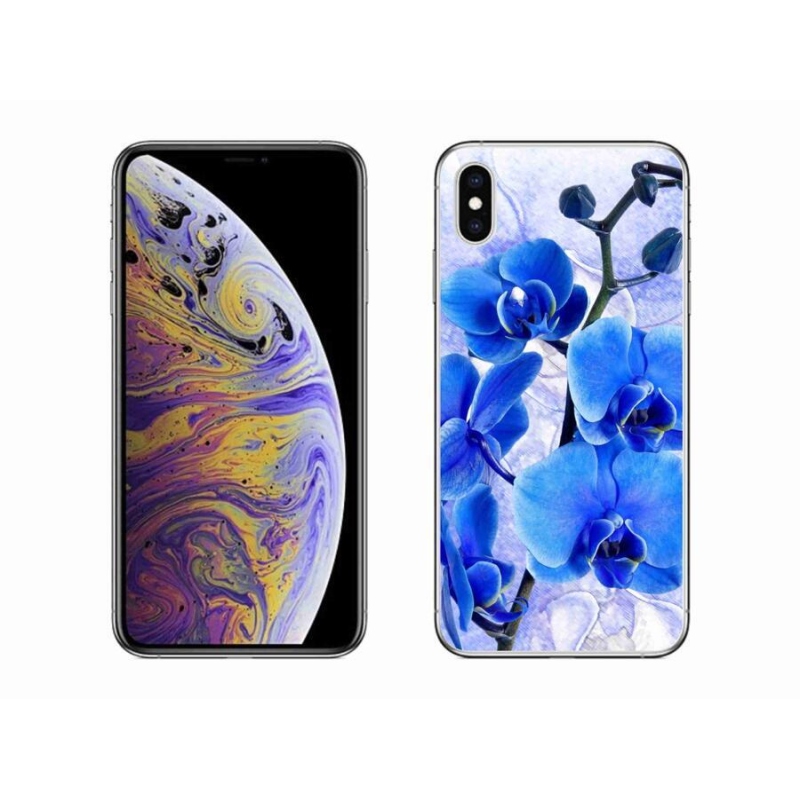 Gélový kryt mmCase na mobil iPhone XS Max - modré kvety