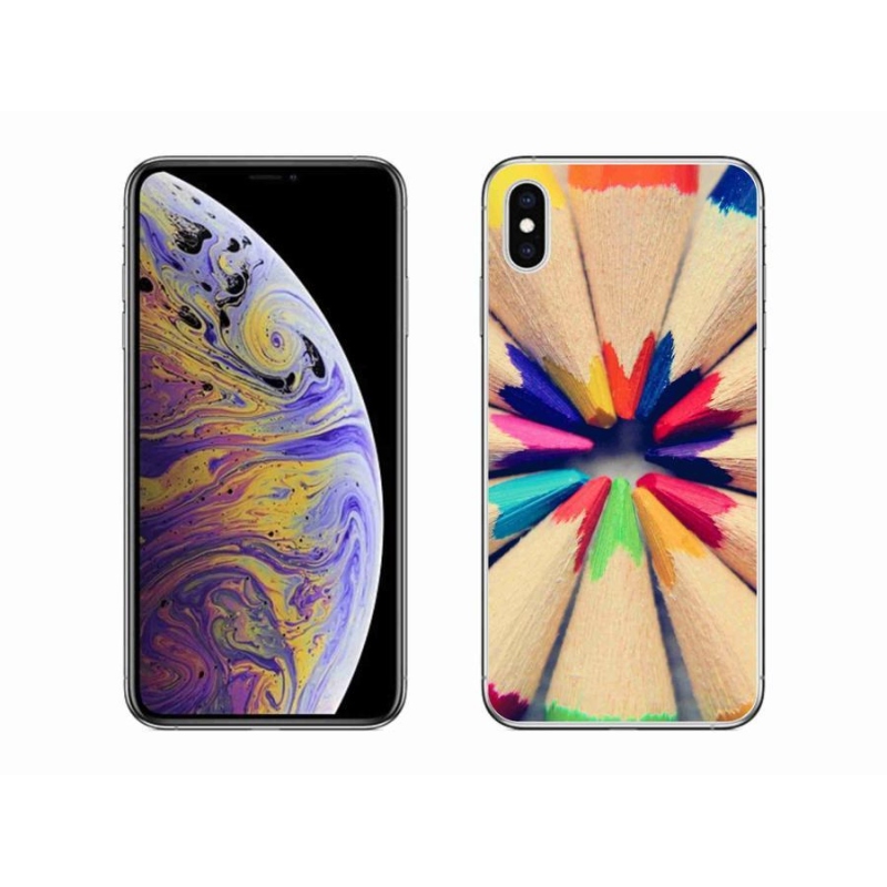 Gélový kryt mmCase na mobil iPhone XS Max - pastelky