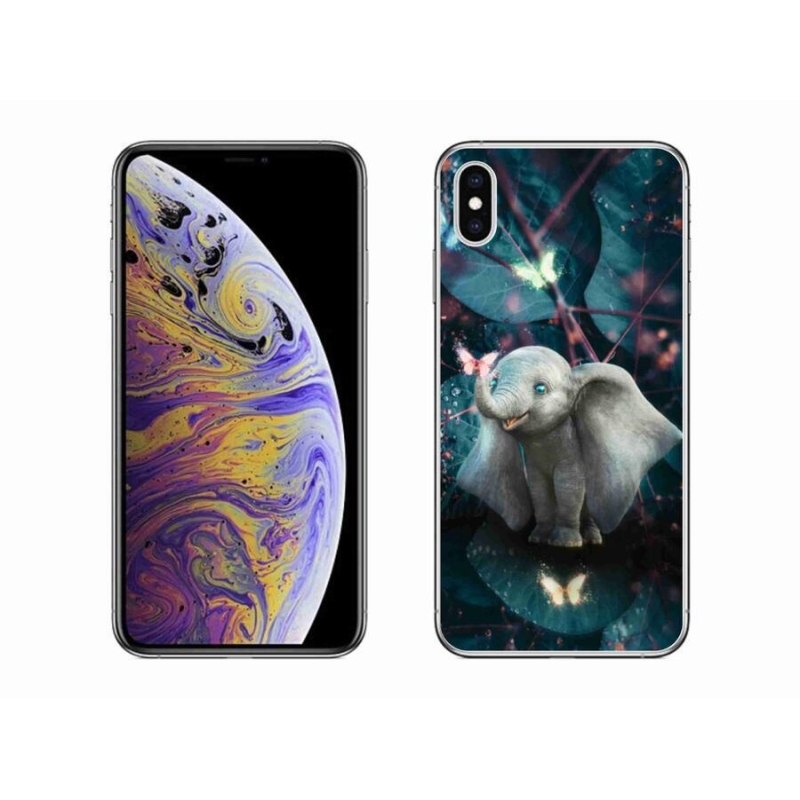 Gélový kryt mmCase na mobil iPhone XS Max - roztomilý slon