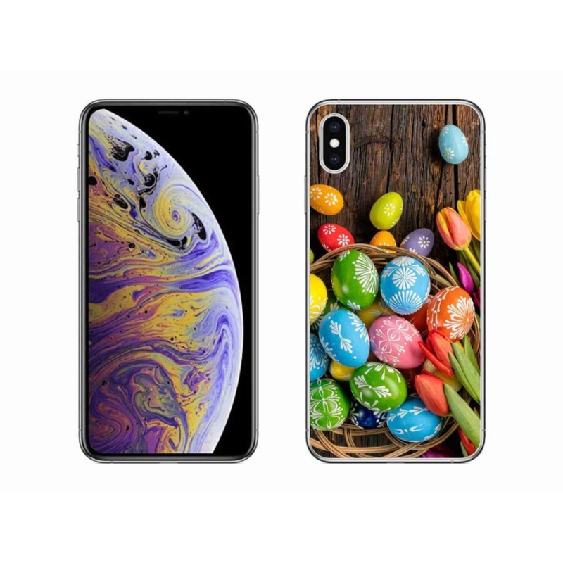 Gélový kryt mmCase na mobil iPhone XS Max - veľkonočné vajíčka