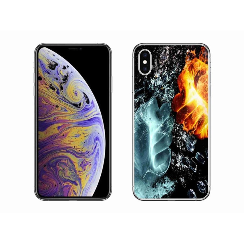 Gélový kryt mmCase na mobil iPhone XS Max - voda a oheň