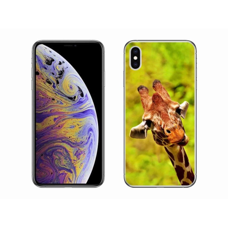 Gélový kryt mmCase na mobil iPhone XS Max - žirafa