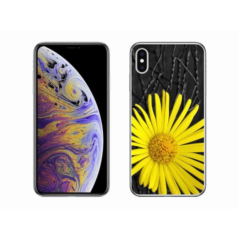 Gélový kryt mmCase na mobil iPhone XS Max - žltý kvet