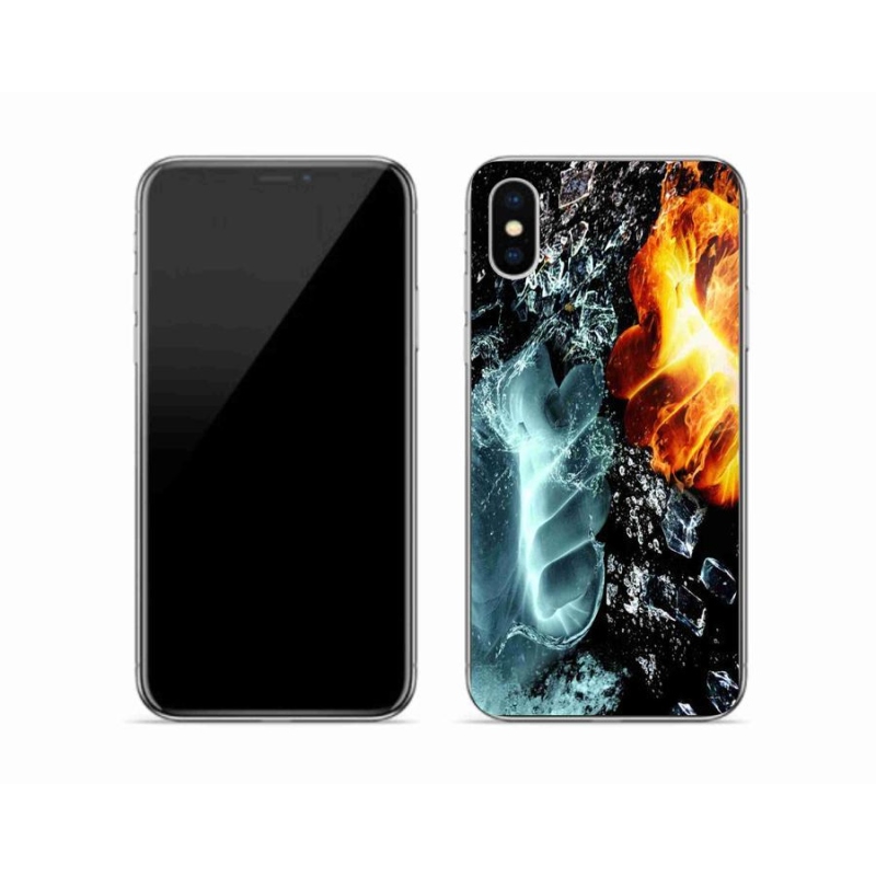 Gélový kryt mmCase na mobil iPhone XS - voda a oheň