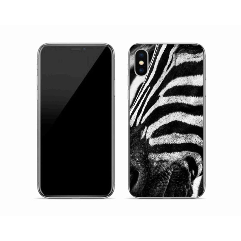 Gélový kryt mmCase na mobil iPhone XS - zebra