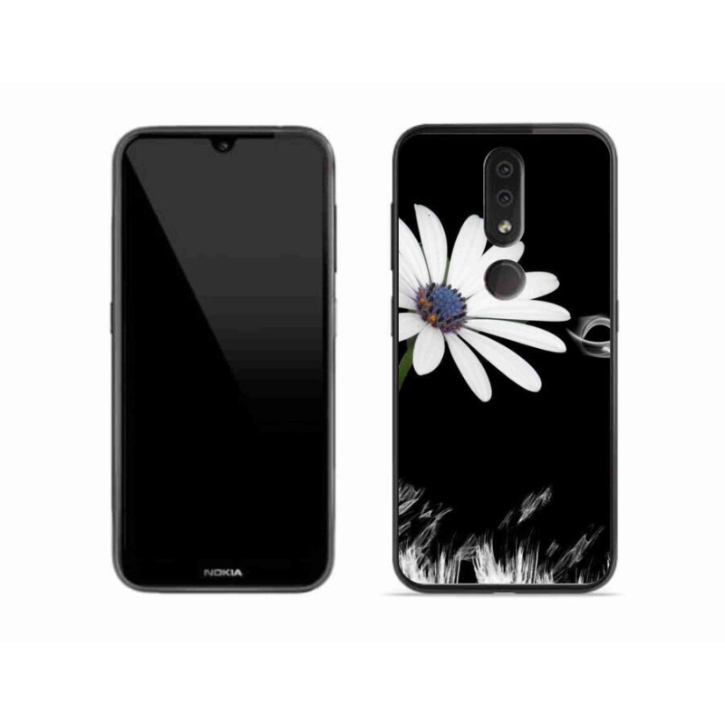 Gélový kryt mmCase na mobil Nokia 4.2 - biela kvetina