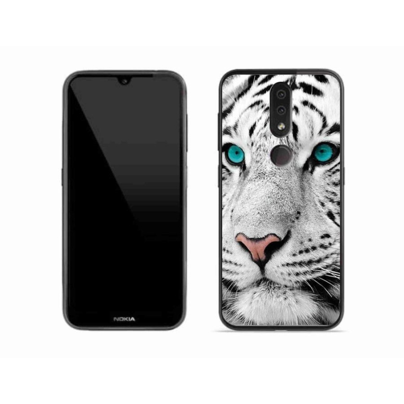 Gélový kryt mmCase na mobil Nokia 4.2 - biely tiger