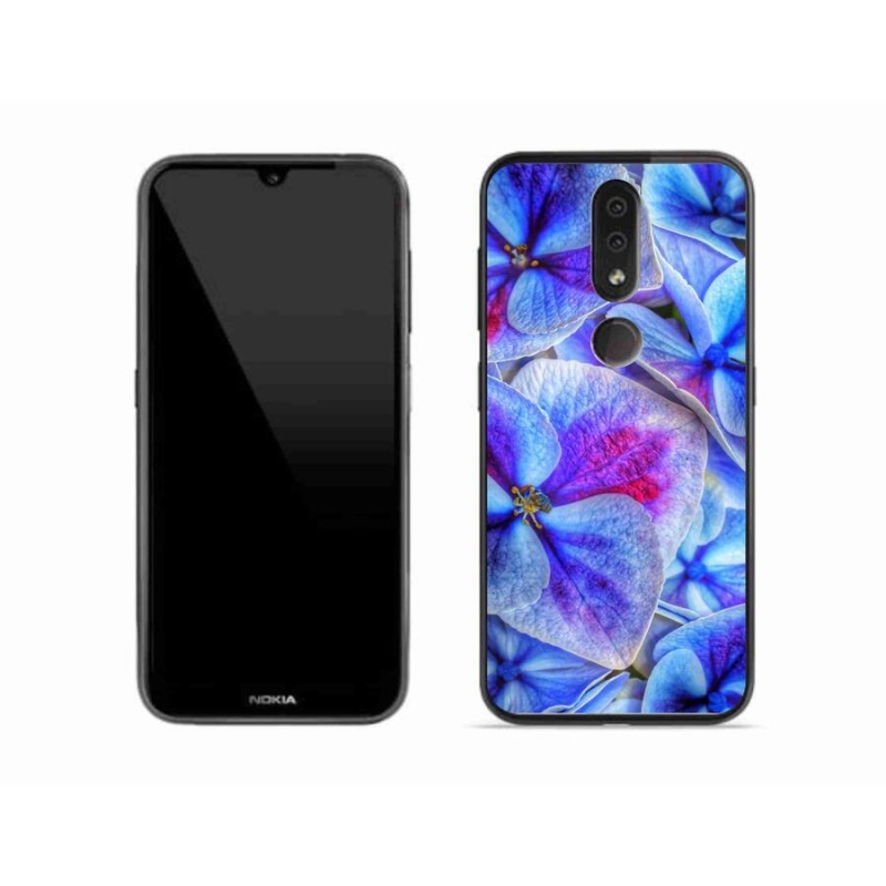 Gélový kryt mmCase na mobil Nokia 4.2 - modré kvety 1