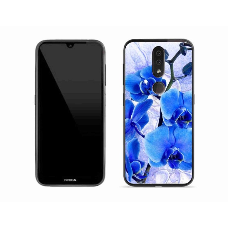 Gélový kryt mmCase na mobil Nokia 4.2 - modré kvety