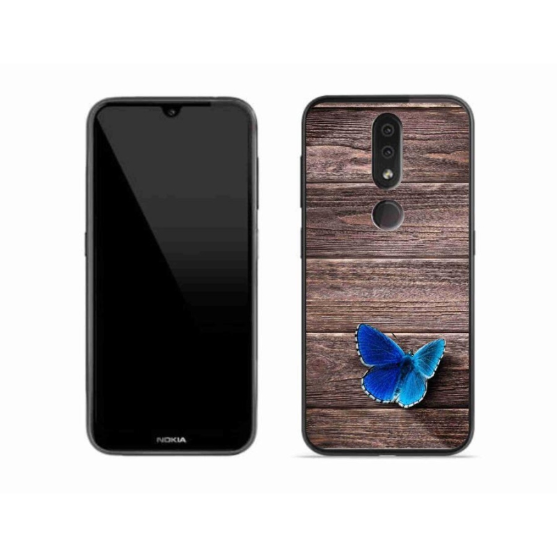 Gélový kryt mmCase na mobil Nokia 4.2 - modrý motýľ 1