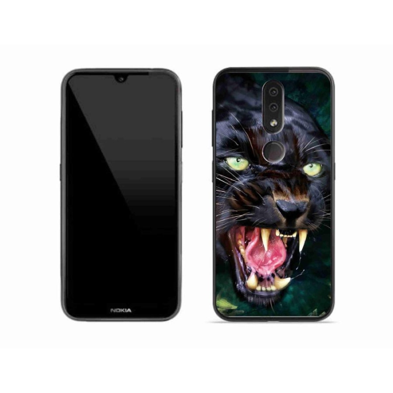 Gélový kryt mmCase na mobil Nokia 4.2 - rozzúrený čierny panter