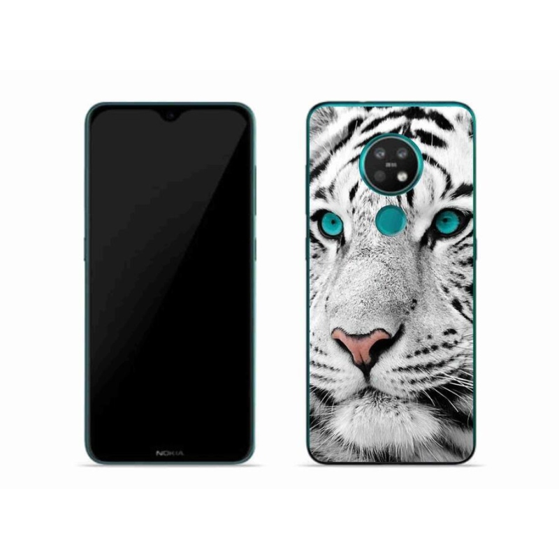 Gélový kryt mmCase na mobil Nokia 6.2 - biely tiger