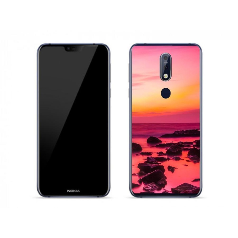 Gélový kryt mmCase na mobil Nokia 7.1 - more a žiara