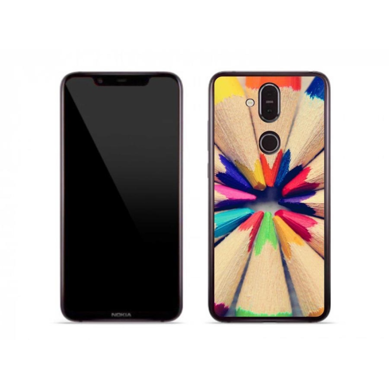 Gélový kryt mmCase na mobil Nokia 8.1 - pastelky