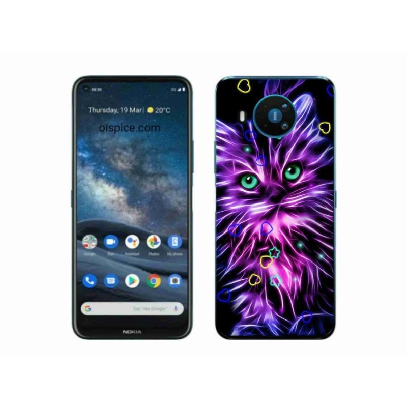 Gélový kryt mmCase na mobil Nokia 8.3 5G - abstraktná mačka