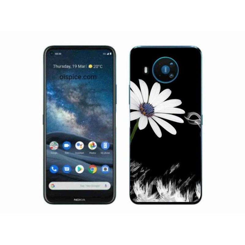 Gélový kryt mmCase na mobil Nokia 8.3 5G - biela kvetina