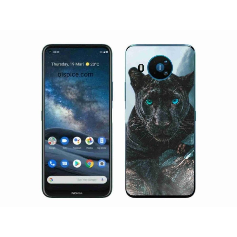 Gélový kryt mmCase na mobil Nokia 8.3 5G - čierny panter