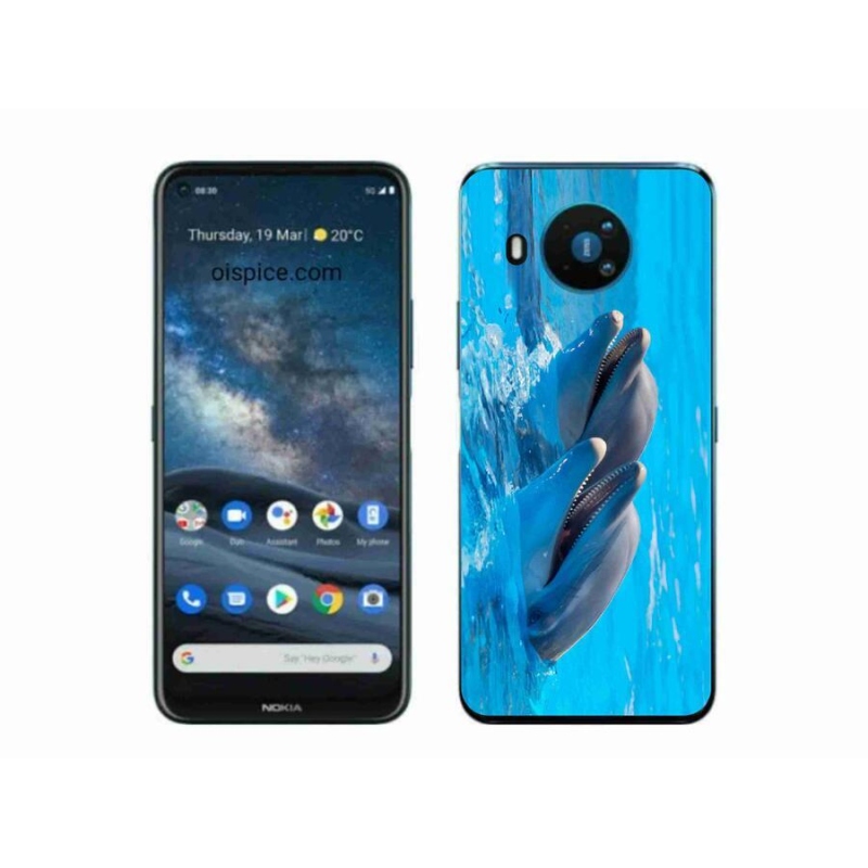 Gélový kryt mmCase na mobil Nokia 8.3 5G - delfíny