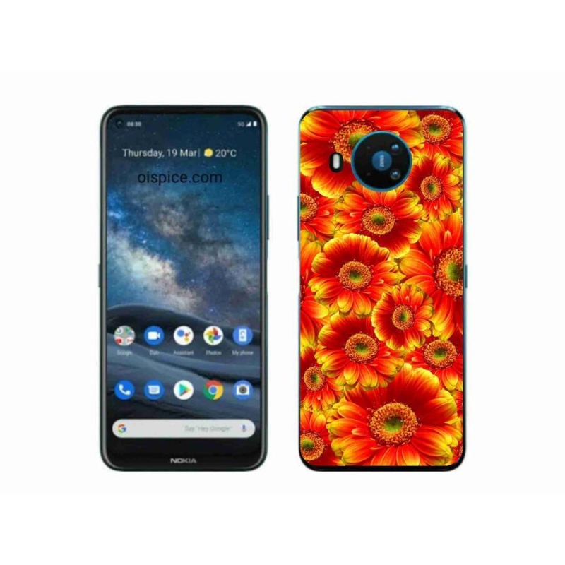 Gélový kryt mmCase na mobil Nokia 8.3 5G - gerbera 1