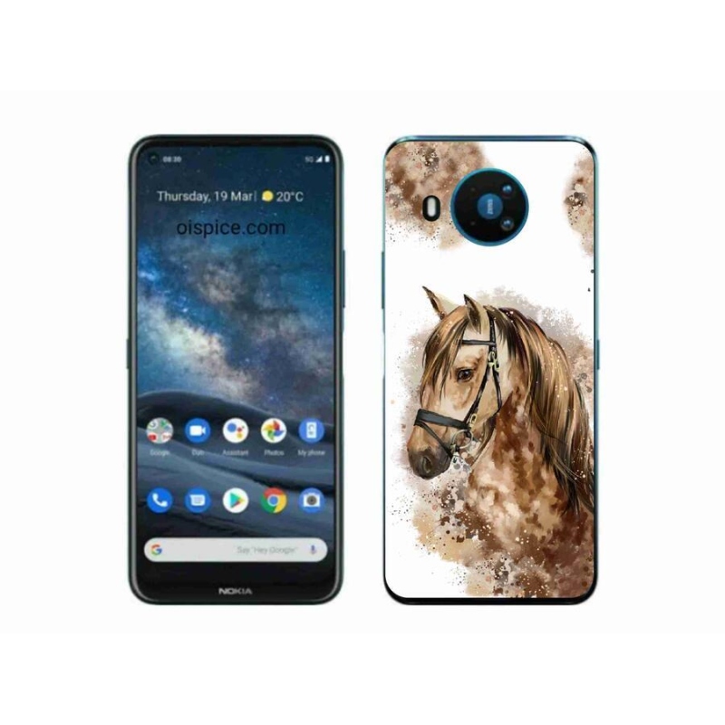 Gélový kryt mmCase na mobil Nokia 8.3 5G - hnedý kreslený kôň