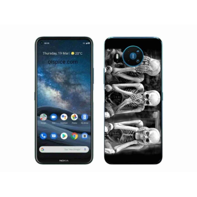 Gélový kryt mmCase na mobil Nokia 8.3 5G - kostlivci