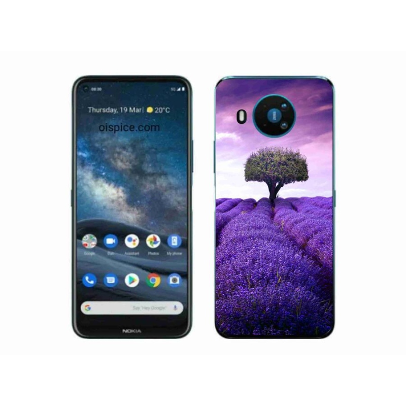 Gélový kryt mmCase na mobil Nokia 8.3 5G - levanduľová lúka