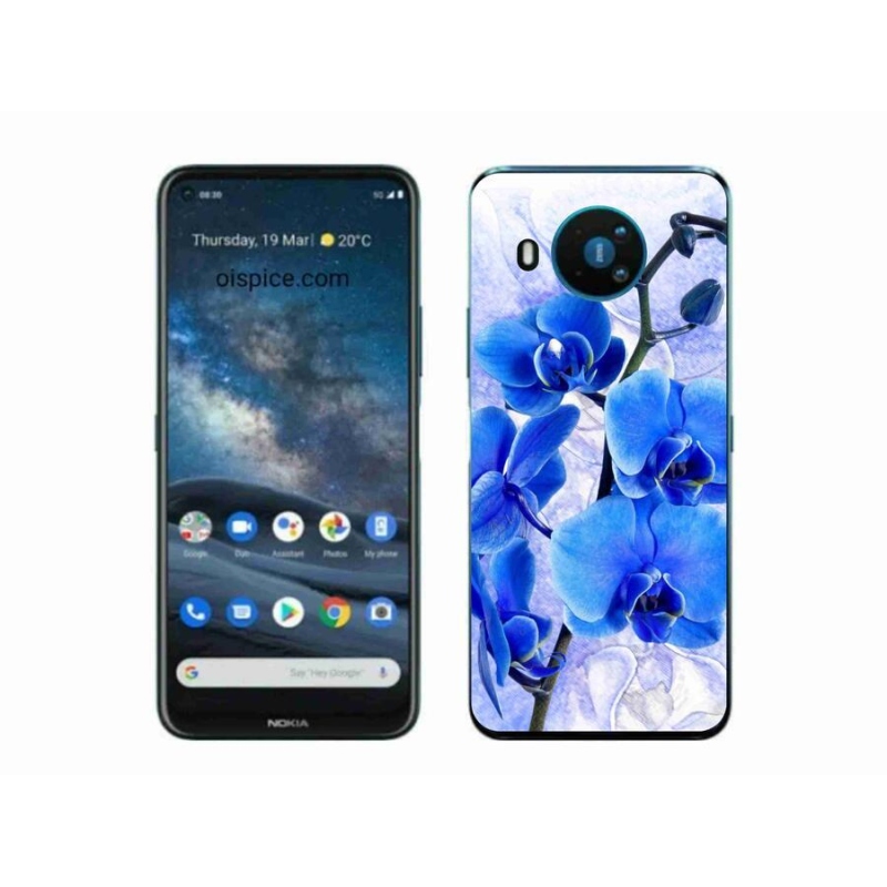 Gélový kryt mmCase na mobil Nokia 8.3 5G - modré kvety