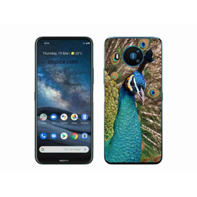 Gélový kryt mmCase na mobil Nokia 8.3 5G - páv