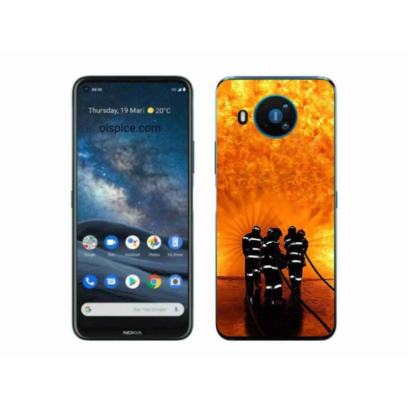 Gélový kryt mmCase na mobil Nokia 8.3 5G - požiar