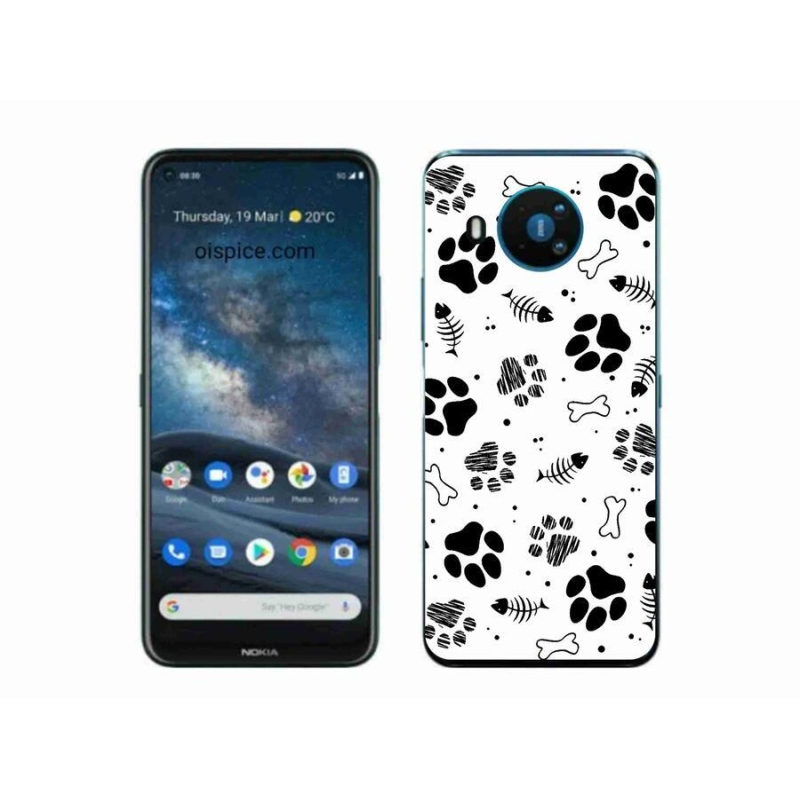 Gélový kryt mmCase na mobil Nokia 8.3 5G - psie labky 1