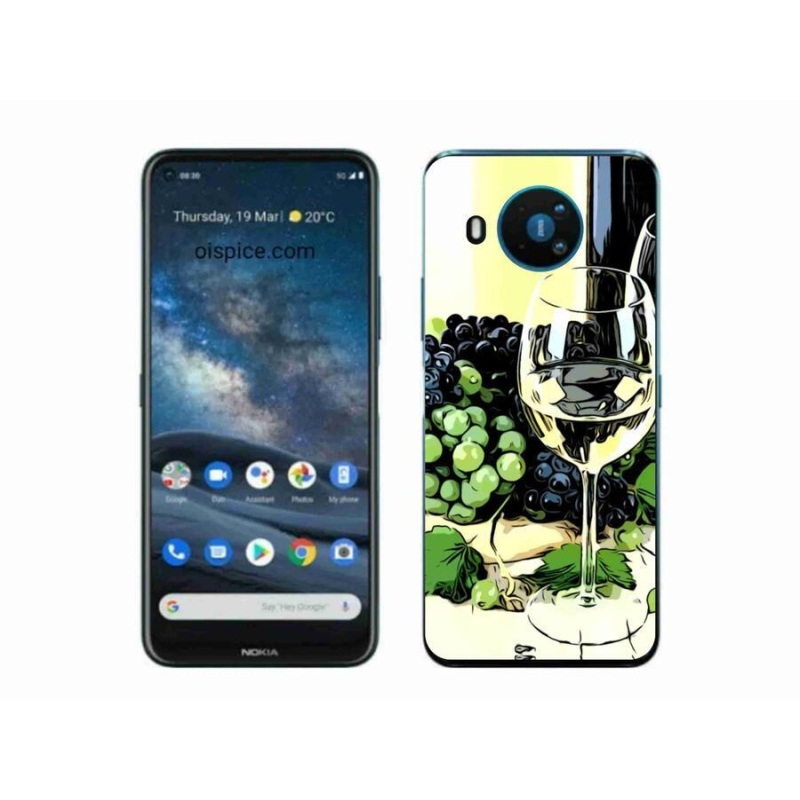 Gélový kryt mmCase na mobil Nokia 8.3 5G - pohár vína