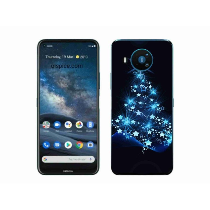 Gélový kryt mmCase na mobil Nokia 8.3 5G - vianočný stromček