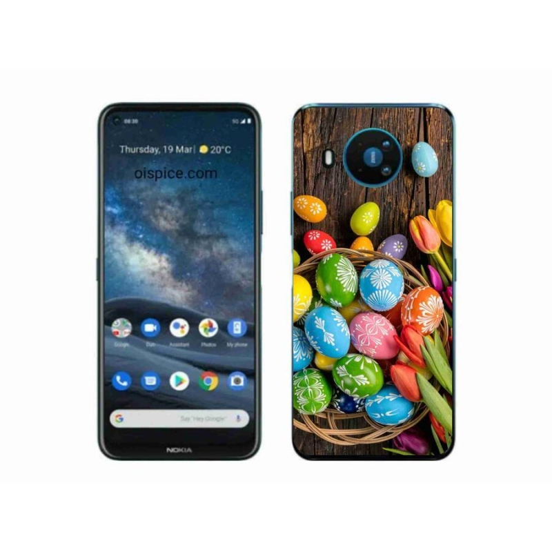 Gélový kryt mmCase na mobil Nokia 8.3 5G - veľkonočné vajíčka