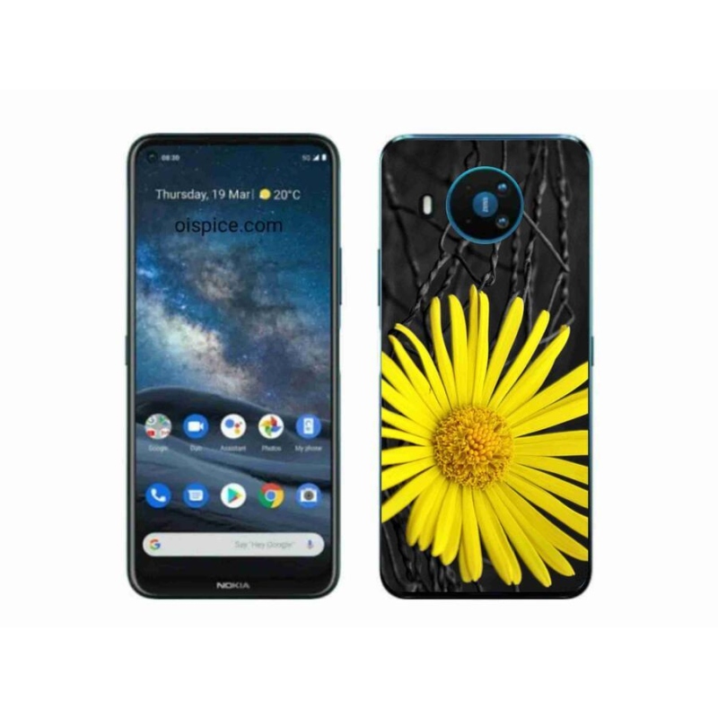 Gélový kryt mmCase na mobil Nokia 8.3 5G - žltý kvet