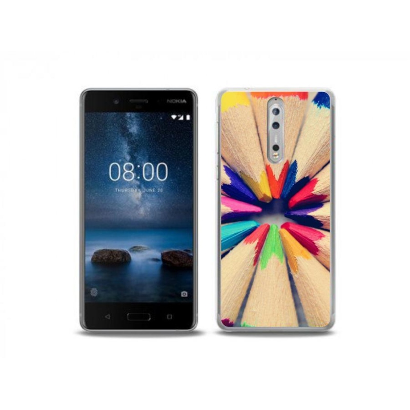 Gélový kryt mmCase na mobil Nokia 8 - pastelky