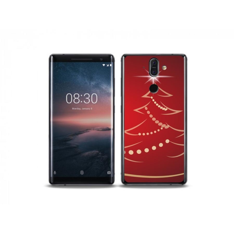 Gélový kryt mmCase na mobil Nokia 8 Sirocco - kreslený vianočný stromček